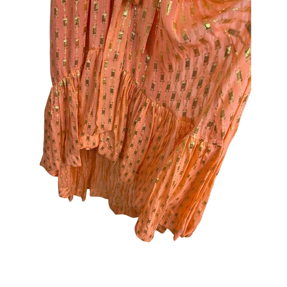 Ramy Brook Kenza Halter Maxi‎ Dress in Peach Geo NWT Size 12 - Picture 8 of 10